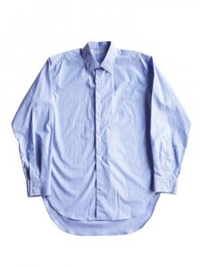 HEUGN / "ALAN" ONE-PIECE COLLAR SHIRT (SAX STRIPE)