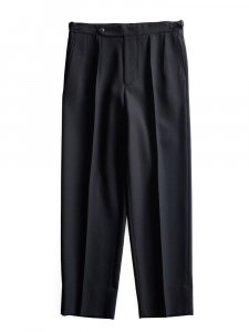 HEUGN / "AARON" 2-PLEATS TAPERED TROUSERS (BLACK)