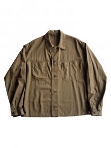 HEUGN / "LAN" WOOL MILITARY OVER SHIRT (BROWN)