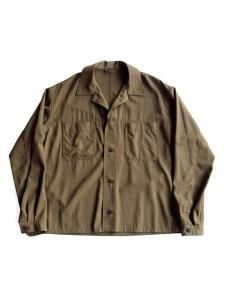 HEUGN / "IAN" WOOL MILITARY OVER SHIRT (BROWN)