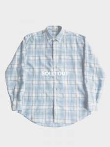 AURALEE men's / AIRY WOOL CHECK SHIRT (BLUE CHECK)