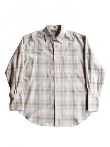 AURALEE women's / AIRY WOOL CHECK SHIRT (YELLOW GRAY CHECK)