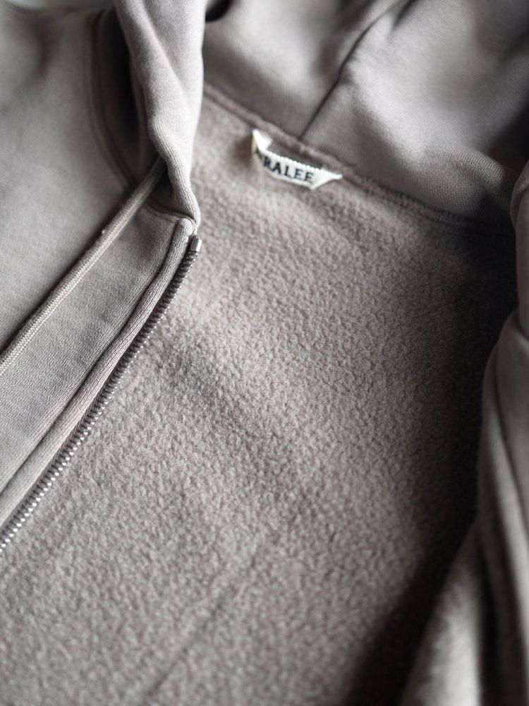 AURALEE women's / SMOOTH SOFT SWEAT ZIP PARKA (OLIVE BROWN