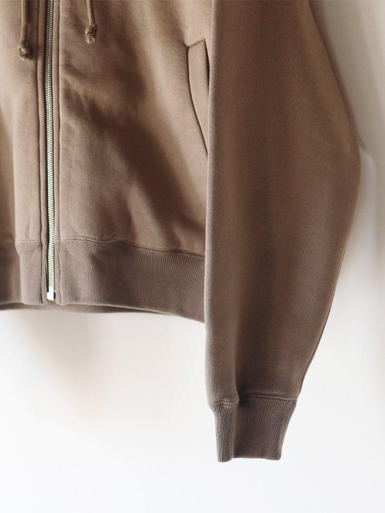 AURALEE women's / SMOOTH SOFT SWEAT ZIP PARKA (OLIVE BROWN