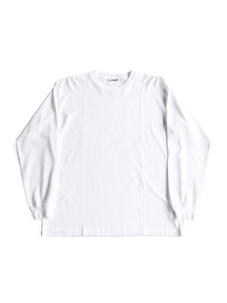 オーラリー LUSTER PLAITING L/S TEE ホワイト AURALEE men's / LUSTER PLAITING L/S TEE (WHITE) - TROUPE