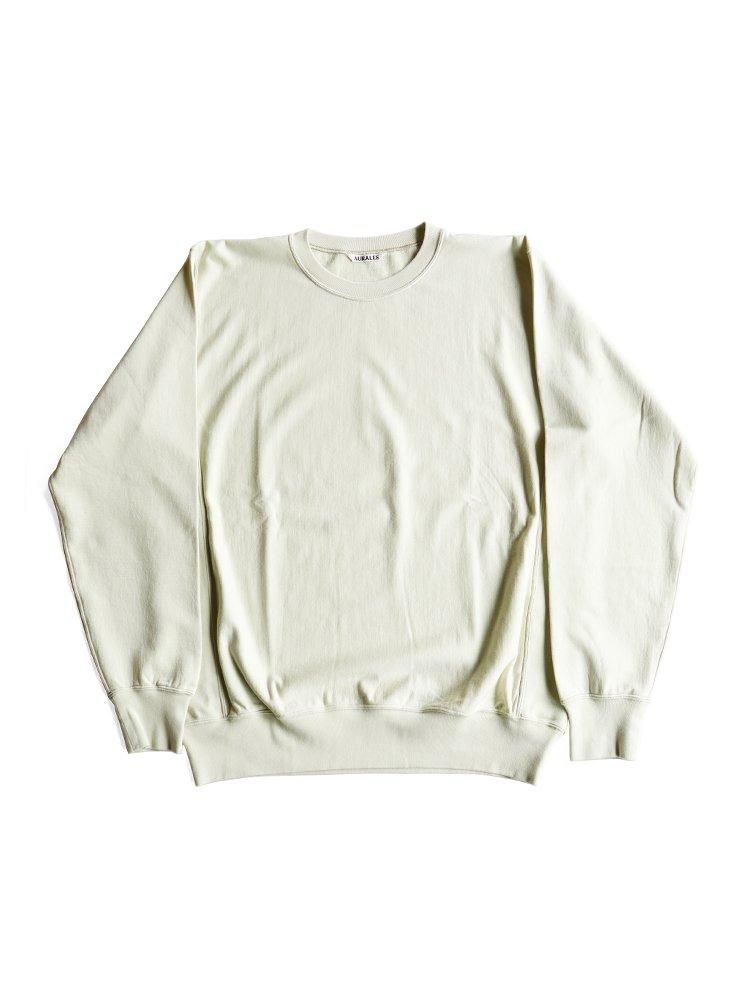AURALEE」 ELASTIC HIGH GAUGE SWEATHALF ZIP P/O