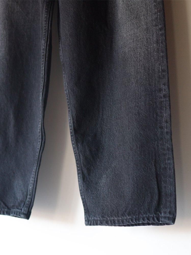 Graphpaper / SELVAGE DENIM TWO TUCK TAPERED PANTS (BLACK