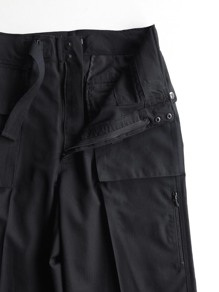 AURALEE women's / WOOL HERRINGBONE CARGO PANTS (BLACK AURALEE women's / WOOL HERRINGBONE CARGO PANTS (BLACK