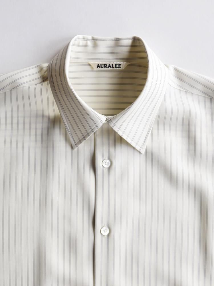 AURALEE women's / SUPER FINE WOOL STRIPE SHIRT (IVORY STRIPE AURALEE women's / SUPER FINE WOOL STRIPE SHIRT (IVORY STRIPE