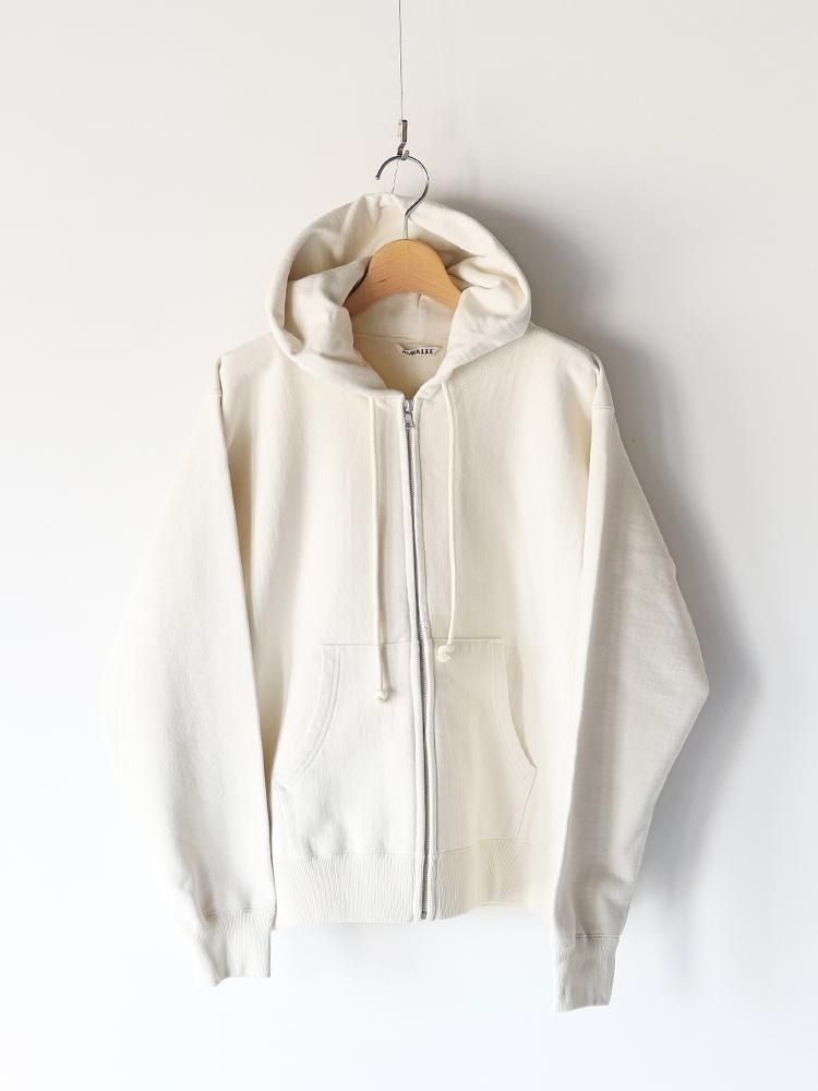 AURALEE women's / SMOOTH SOFT BD SWEAT ZIP PARKA (SMOKY WHITE