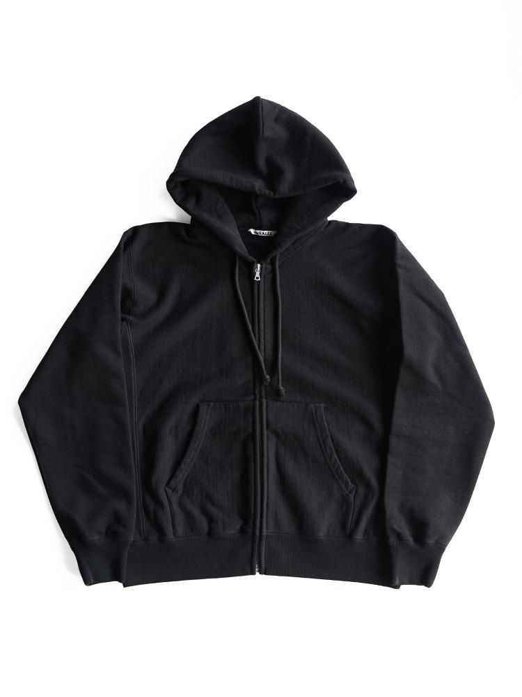 AURALEE women's / SMOOTH SOFT BD SWEAT ZIP PARKA (BLACK
