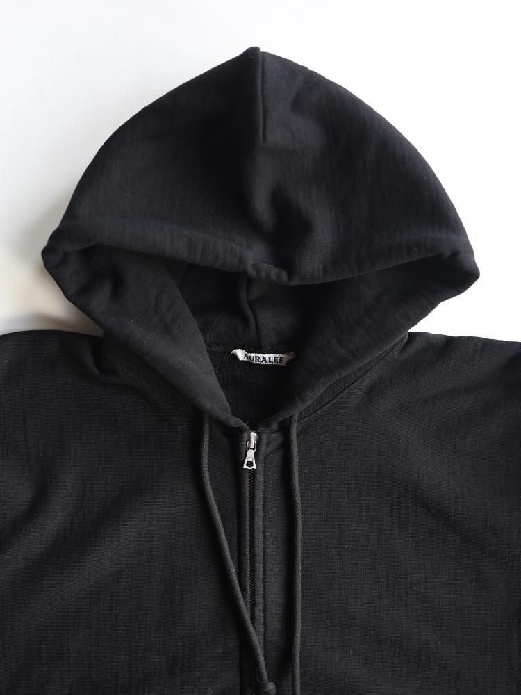AURALEE women's / SMOOTH SOFT BD SWEAT ZIP PARKA (BLACK