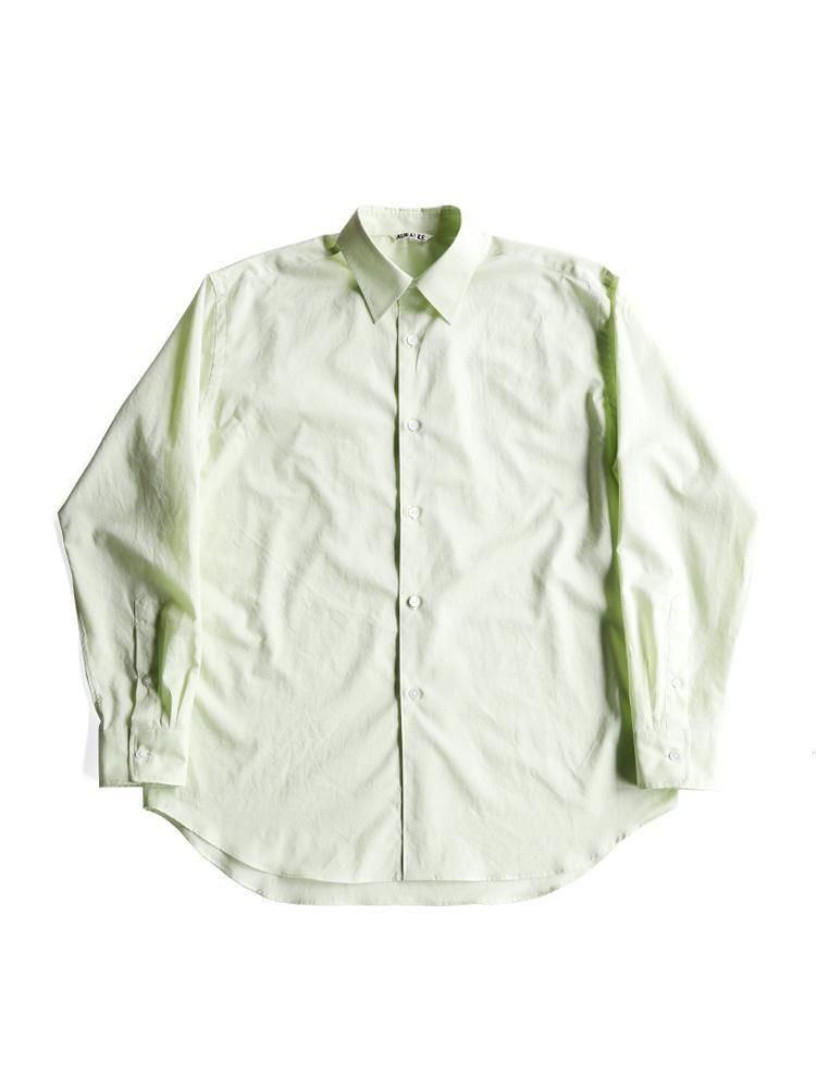 AURALEE women's / WASHED FINX TYPEWRITER SHIRT (LIGHT LIME