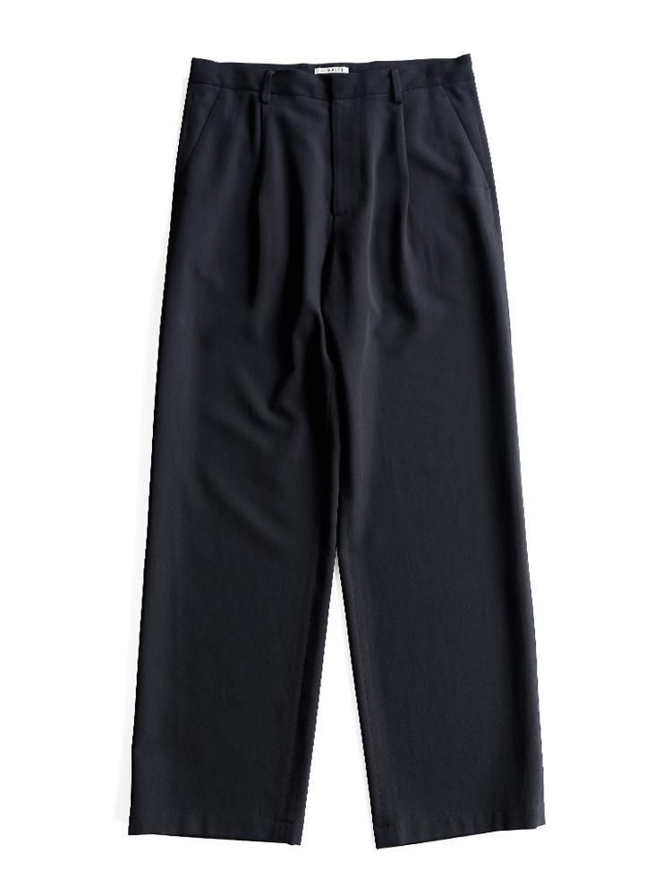 AURALEE men's / LIGHT COTTON WOOL VIYELLA SLACKS (BLACK AURALEE men's / LIGHT COTTON WOOL VIYELLA SLACKS (BLACK