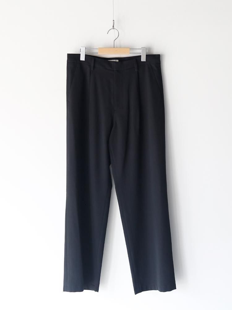 AURALEE men's / LIGHT COTTON WOOL VIYELLA SLACKS (BLACK AURALEE men's / LIGHT COTTON WOOL VIYELLA SLACKS (BLACK