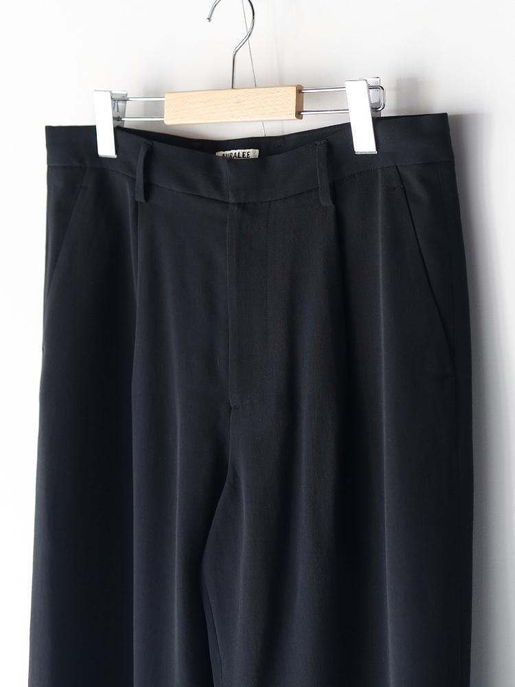 AURALEE men's / LIGHT COTTON WOOL VIYELLA SLACKS (BLACK AURALEE men's / LIGHT COTTON WOOL VIYELLA SLACKS (BLACK