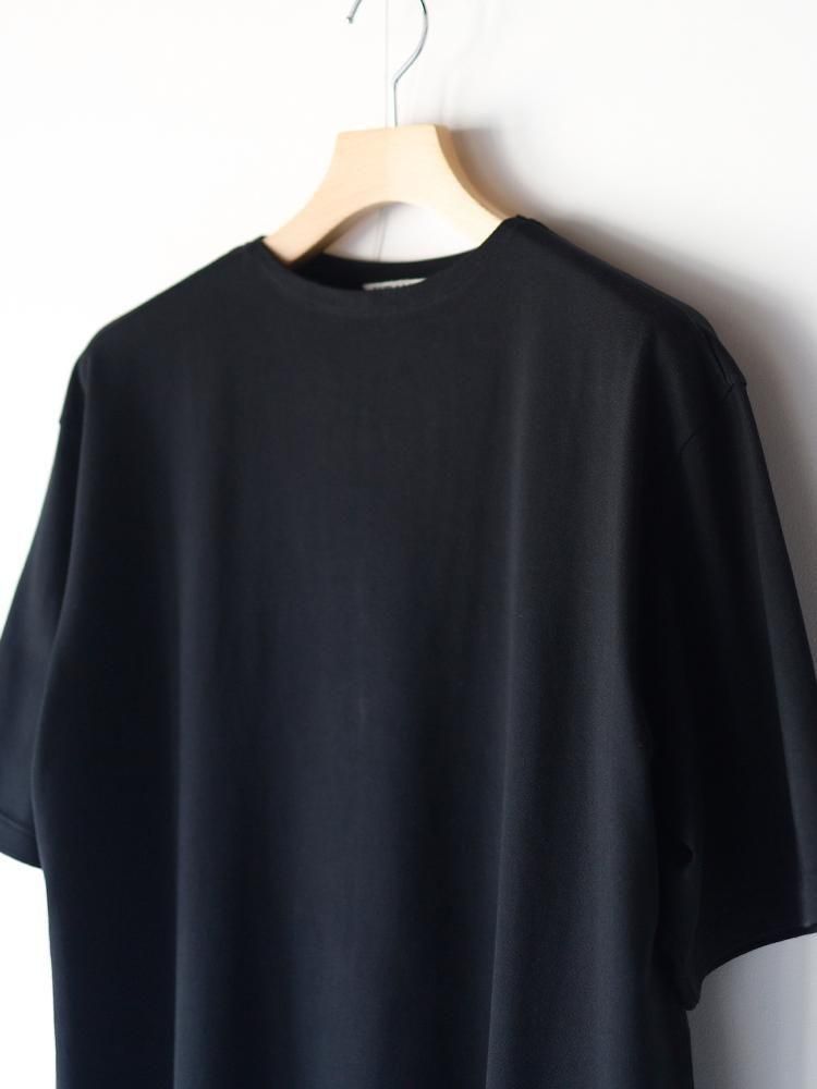 Tシャツ・カットソー AURALEE Luster Plaiting Boat Neck T-Shirt A00P04GT BLACK AURALEE (オーラリー)Luster Plating Narrow Boat Neck Tee