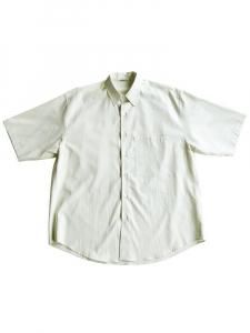 AURALEE men's / WASHED FINX TWILL BIG HALF SLEEVED SHIRT (LIGHT GREEN)