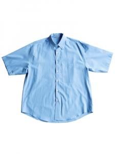 AURALEE men's / WASHED FINX TWILL BIG HALF SLEEVED SHIRT (BLUE)