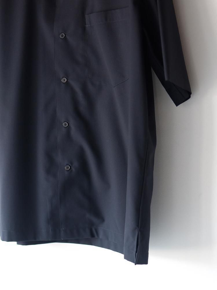 AURALEE men's / SUPER FINE TROPICAL WOOL OPEN COLLAR HALF