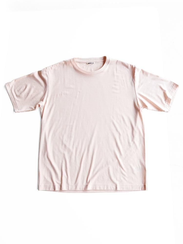 AURALEE men's / SUPER SOFT WOOL JERSEY TEE (LIGHT PINK