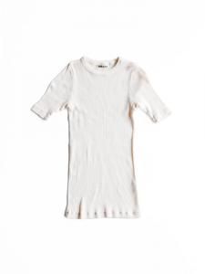 AURALEE women's / ORGANIC SOFT RIB TEE (IVORY)