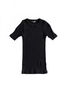 AURALEE women's / ORGANIC SOFT RIB TEE (BLACK)