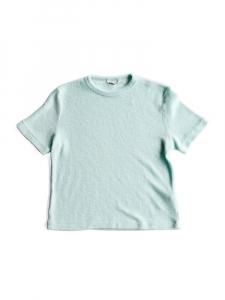 AURALEE women's / WASHABLE WOOL PILE TEE (LIGHT AQUA)