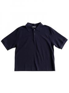 AURALEE women's / HIGH GAUGE PIQUE POLO (DARK NAVY)