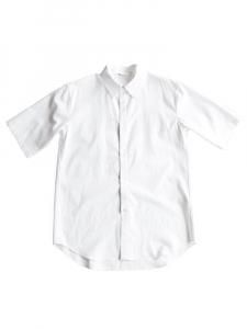 AURALEE women's / WASHED FINX TWILL HALF SLEEVED SHIRT (WHITE)