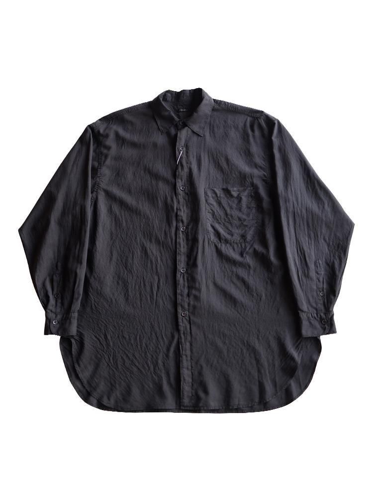 COMOLI / シルク製品染シャツ (BLACK) - TROUPE ONLINE SHOP