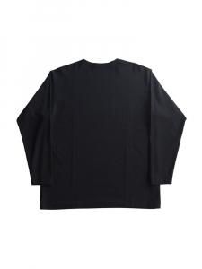 AURALEE men's / LUSTER PLAITING BOAT-NECK L/S TEE (BLACK)