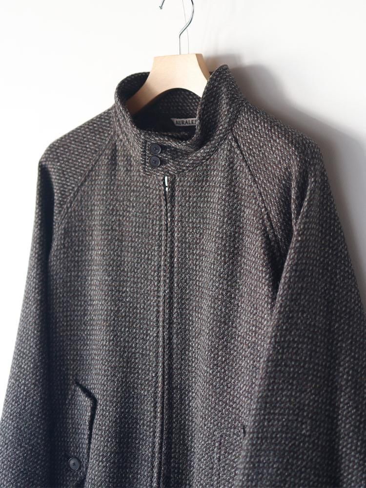 AURALEE men's / ALPACA WOOL SILK TWEED ZIP BLOUSON (GRAY