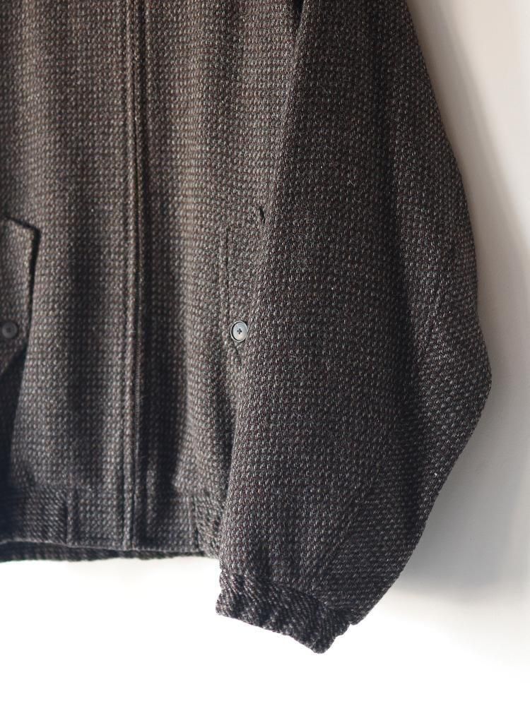 AURALEE men's / ALPACA WOOL SILK TWEED ZIP BLOUSON (GRAY