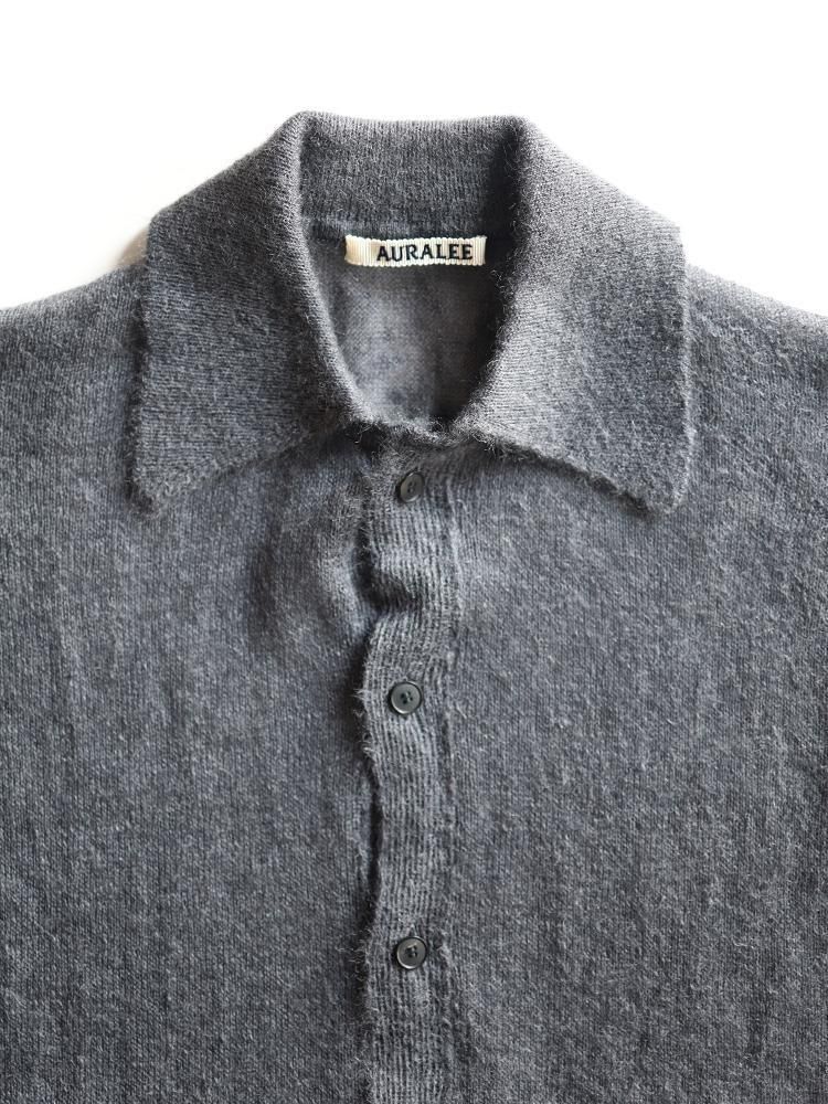 値下げ！　auralee cardigan 4 comoli markaware Auralee Kid Mohair Knit Cardigan Charcoal at CareOfCarl.com