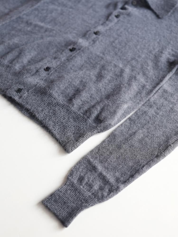 AURALEE women's / KID MOHAIR SHEER KNIT SHIRT CARDIGAN (TOP