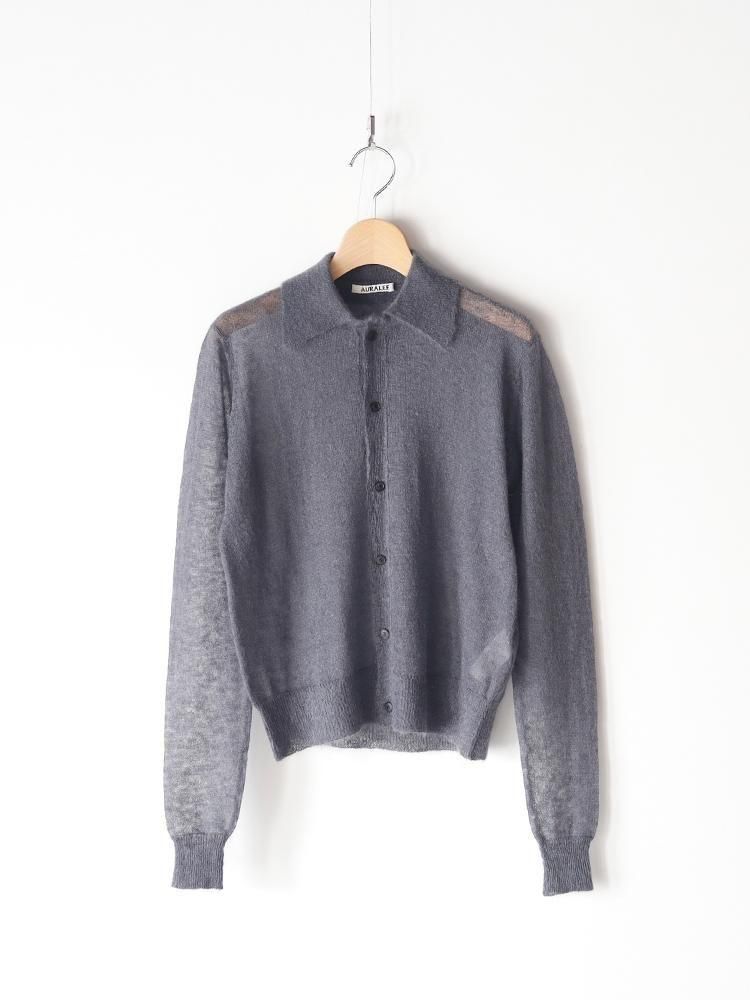 値下げ！　auralee cardigan 4 comoli markaware Auralee Kid Mohair Knit Cardigan Charcoal at CareOfCarl.com