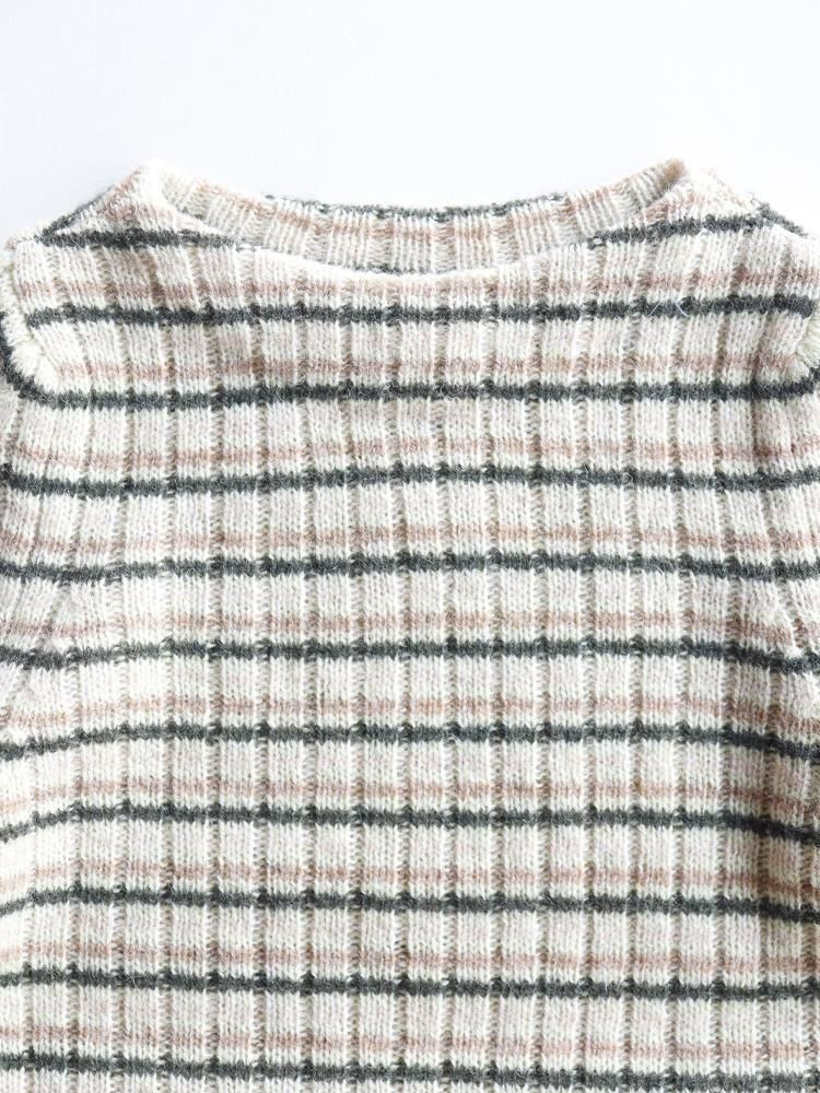 AURALEE women's / SHETLAND WOOL CASHMERE RIB KNIT BOAT-NECK