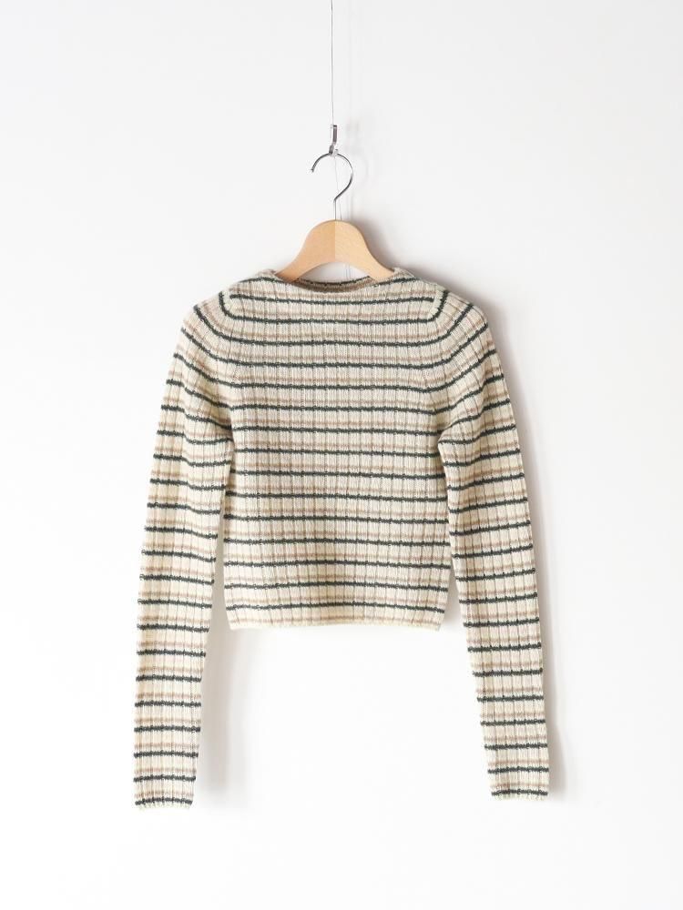 AURALEE women's / SHETLAND WOOL CASHMERE RIB KNIT BOAT-NECK