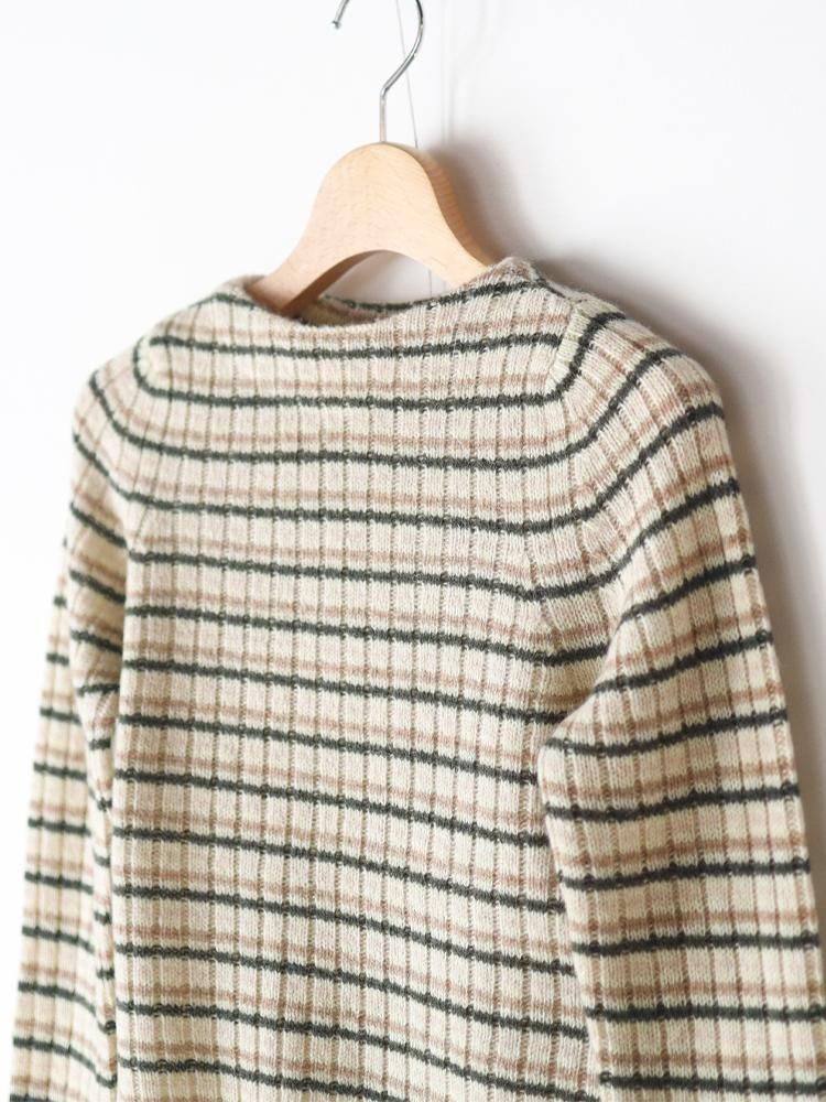AURALEE women's / SHETLAND WOOL CASHMERE RIB KNIT BOAT-NECK