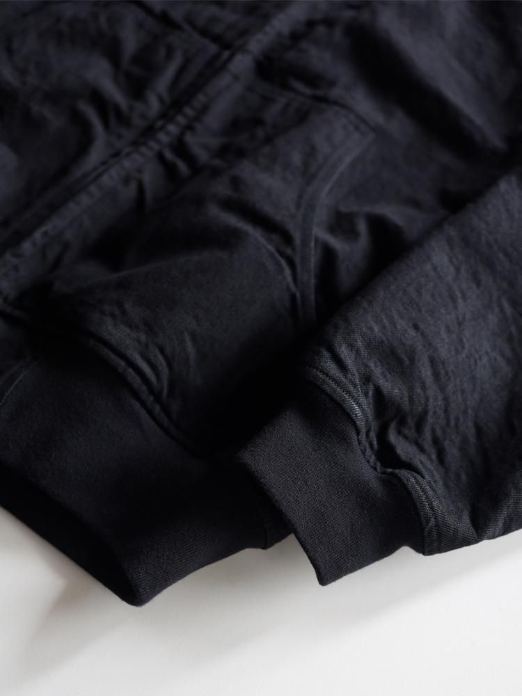   ガリバルディパーカLブラック COMOLI ブラック デニム ジップ パーカ , Black – Navyblue