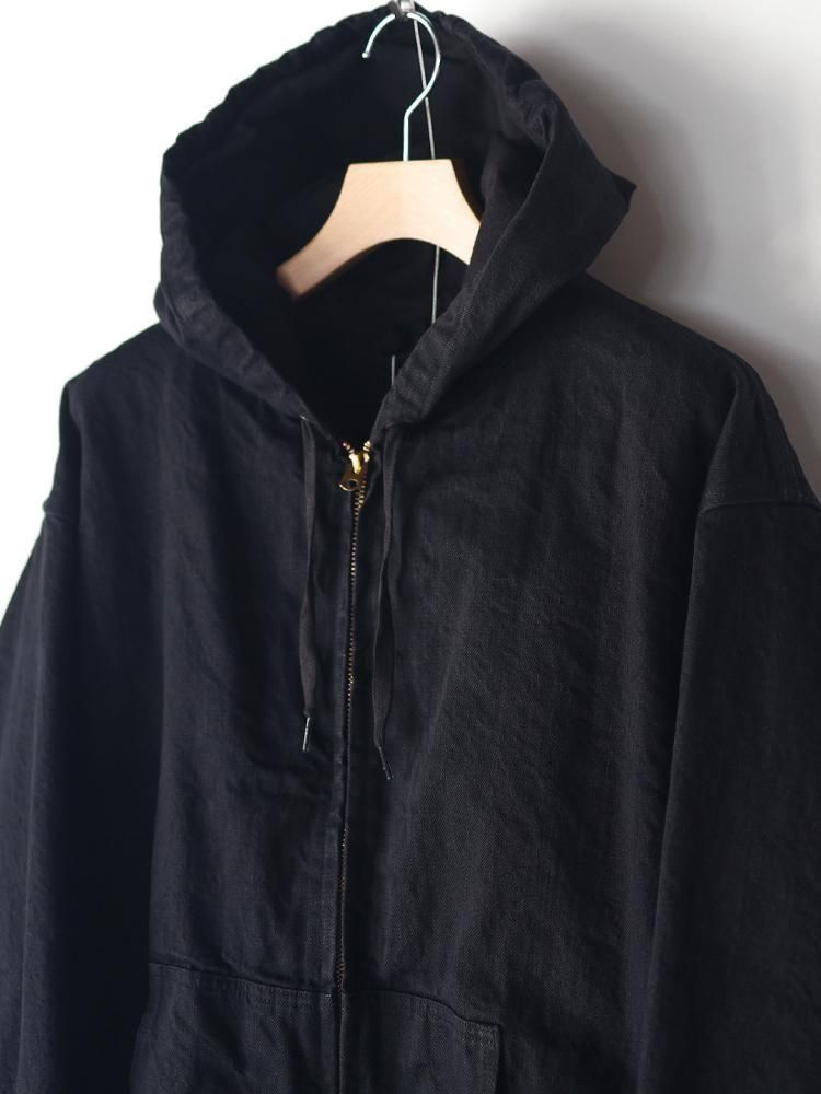 COMOLI / ブラックデニムジップパーカ (BLACK) - TROUPE ONLINE SHOP