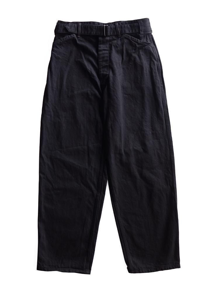 comoli 23ss ベルテッドデニム　BLACK size1 COMOLI デニムベルテッドパンツ, Black – Navyblue