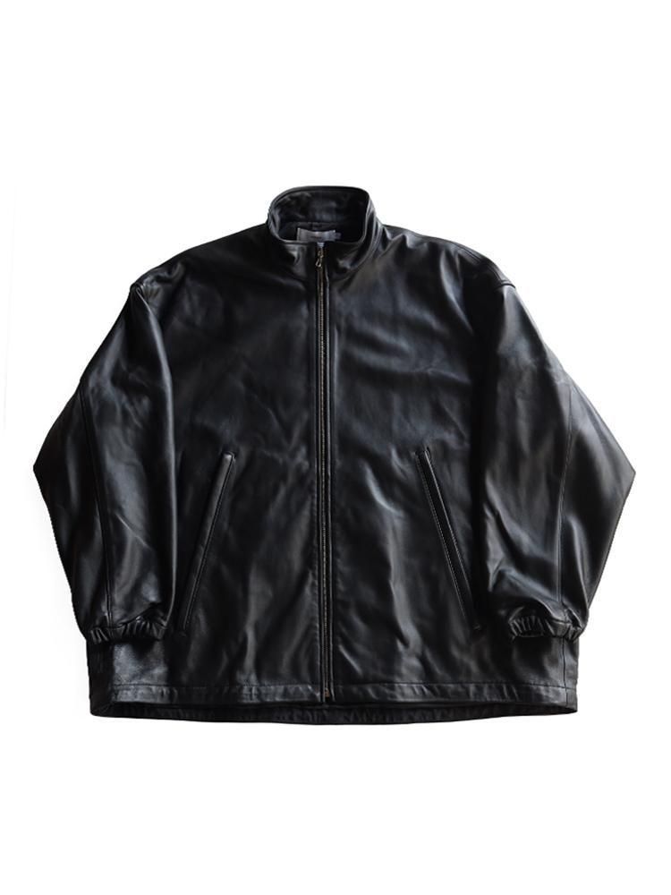 Graphpaper / SHEEP LEATHER TRACK BLOUSON (BLACK) - TROUPE ONLINE