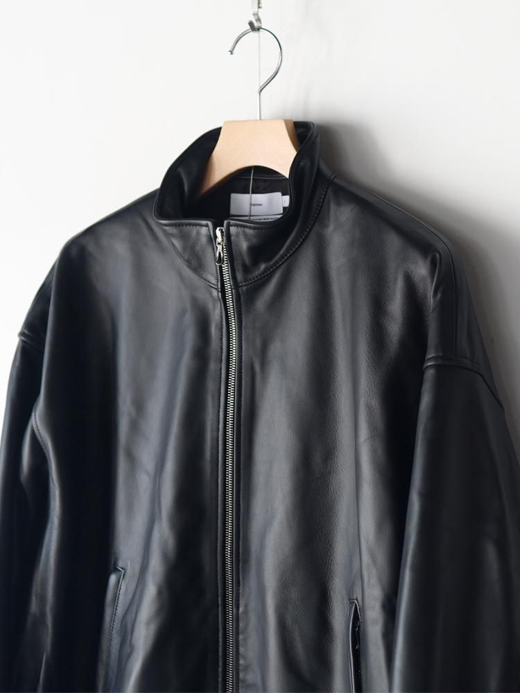 Graphpaper / SHEEP LEATHER TRACK BLOUSON (BLACK) - TROUPE ONLINE
