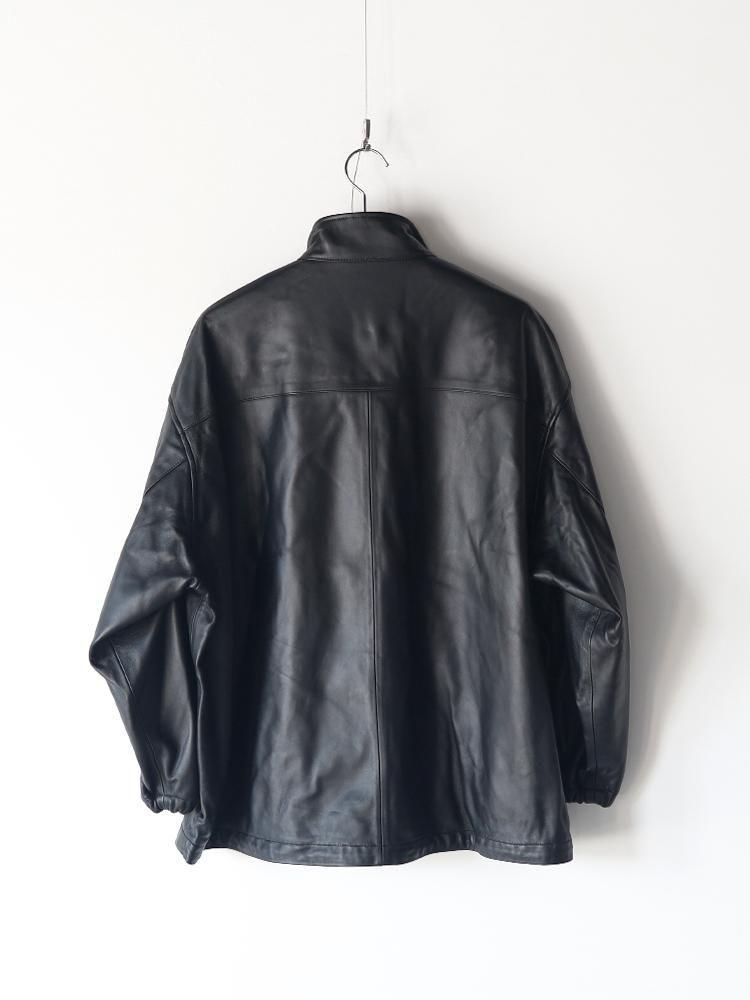 グラフペーパー　トラックジャケット　レザー　美品　オーラリー　コモリ Graphpaper / SHEEP LEATHER TRACK BLOUSON (BLACK) - TROUPE ONLINE