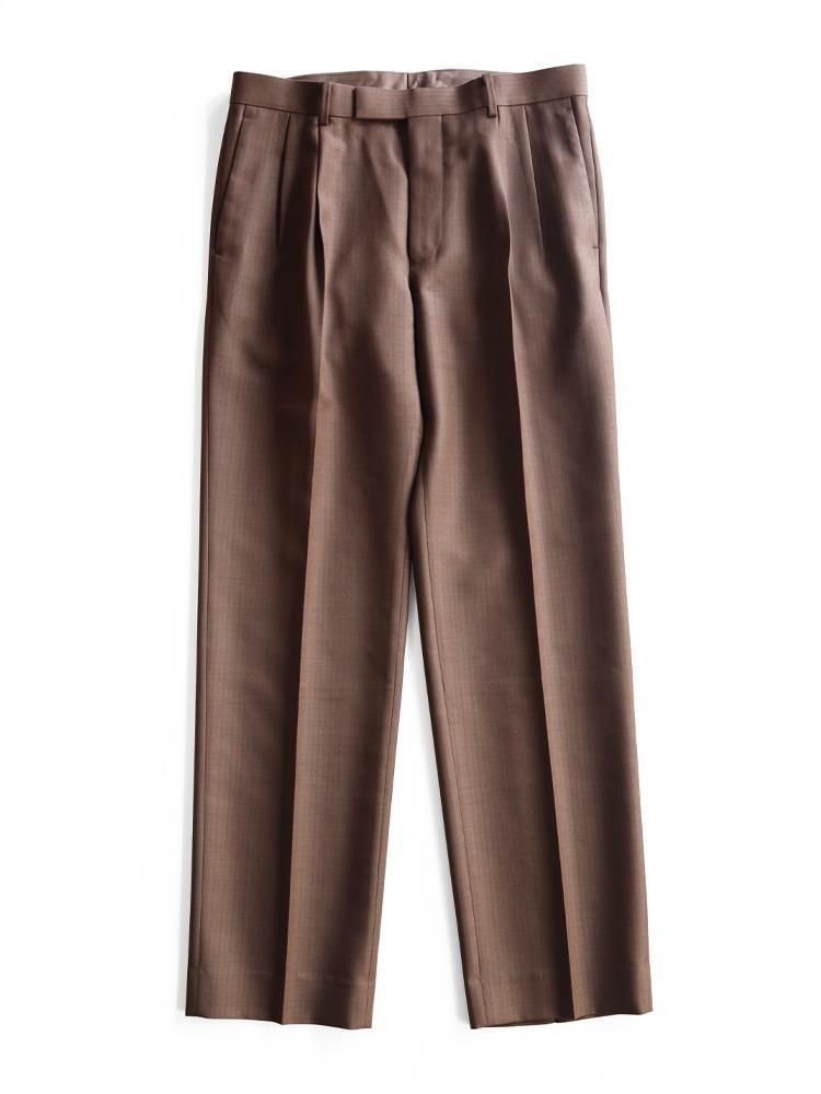 AURALEE men's / BLUEFACED WOOL TWO-TUCK SLACKS (BROWN RED