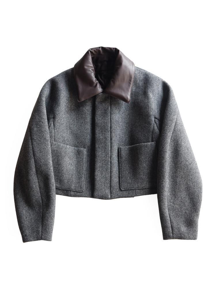 AURALEE women's / SHETLAND WOOL DOUBLE CLOTH BLOUSON (GRAY