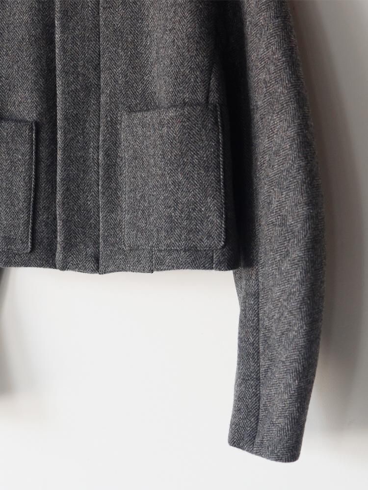 AURALEE women's / SHETLAND WOOL DOUBLE CLOTH BLOUSON (GRAY