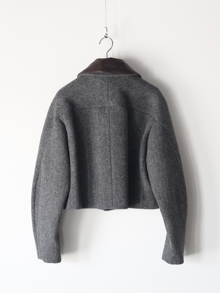 AURALEE women's / SHETLAND WOOL DOUBLE CLOTH BLOUSON (GRAY